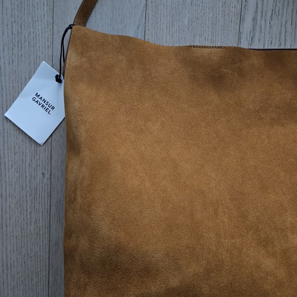 NWT! Mansur Gavriel Cuoio Everyday Cabas Suede Slouch Shoulder Bag Tote Boho - Picture 8 of 12